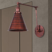 Boerderijstijl Conen Wandlamp 1 Lamp IJzeren Wandverlichting in Zwart/Roest voor Slaapkamer