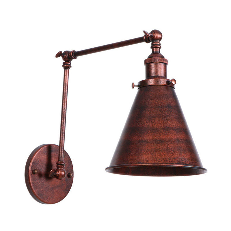 Boerderijstijl Conen Wandlamp 1 Lamp IJzeren Wandverlichting in Zwart/Roest voor Slaapkamer