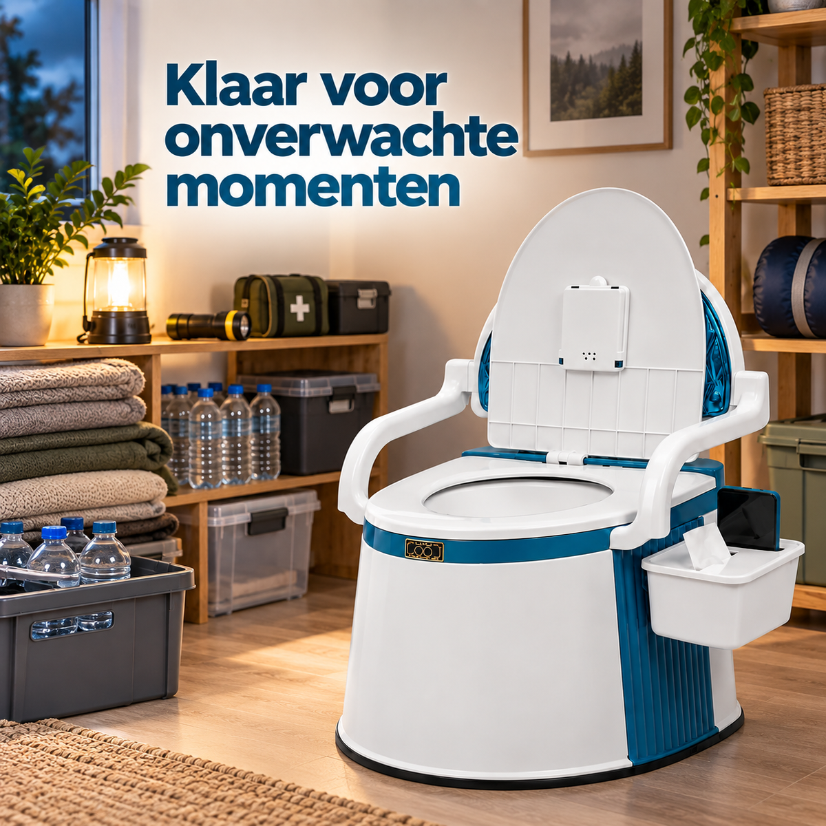 Draagbaar Noodtoilet voor Noodsituaties, Stroomuitval & Off-Grid Gebruik
