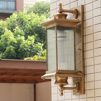 Enkele Lamp Wandmontage Licht Retro Rechthoekig Geribbeld Glas Wandverlichting voor Buiten