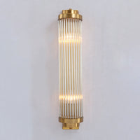 Contemporary Pillar Wandlamp Kristal 2 Koppen Woonkamer Muur Gemonteerde Lamp in Goud