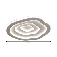 Ripple Acryl Plafondlamp Simpliciteit 16"/19.5"/23.5" Breed LED Witte Opbouwlamp in Warm/Witte Licht