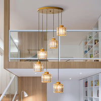 Cilinder Trap Multi Plafondlamp Helder Kristal Moderne Hanglamp