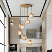 Cilinder Trap Multi Plafondlamp Helder Kristal Moderne Hanglamp