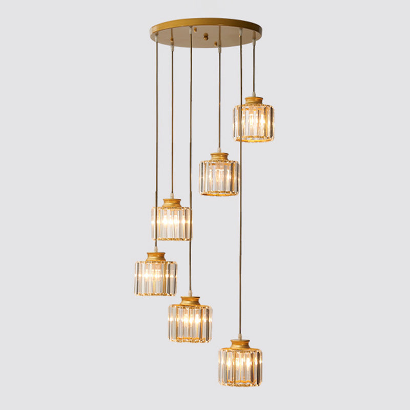 Cilinder Trap Multi Plafondlamp Helder Kristal Moderne Hanglamp