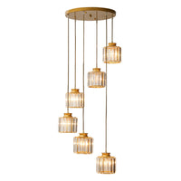 Cilinder Trap Multi Plafondlamp Helder Kristal Moderne Hanglamp