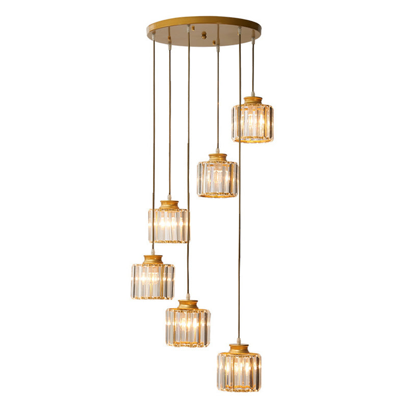 Cilinder Trap Multi Plafondlamp Helder Kristal Moderne Hanglamp