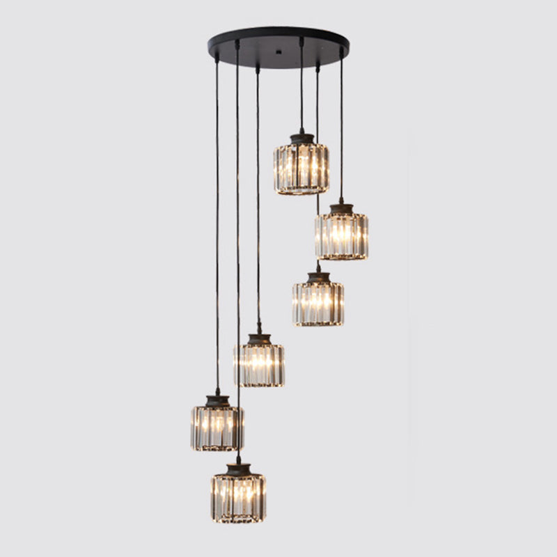 Cilinder Trap Multi Plafondlamp Helder Kristal Moderne Hanglamp