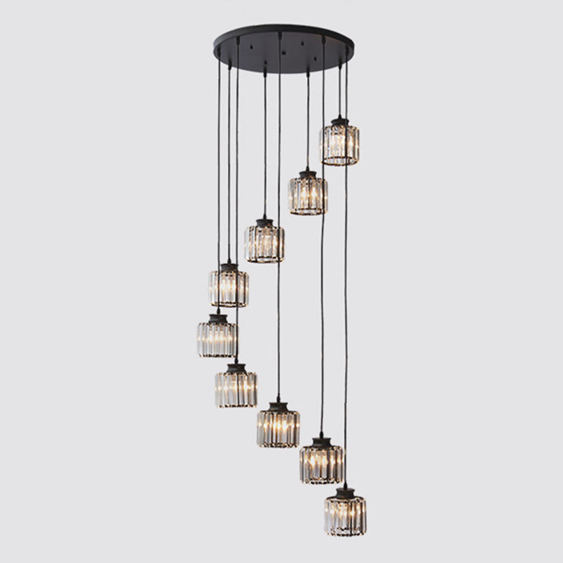 Cilinder Trap Multi Plafondlamp Helder Kristal Moderne Hanglamp