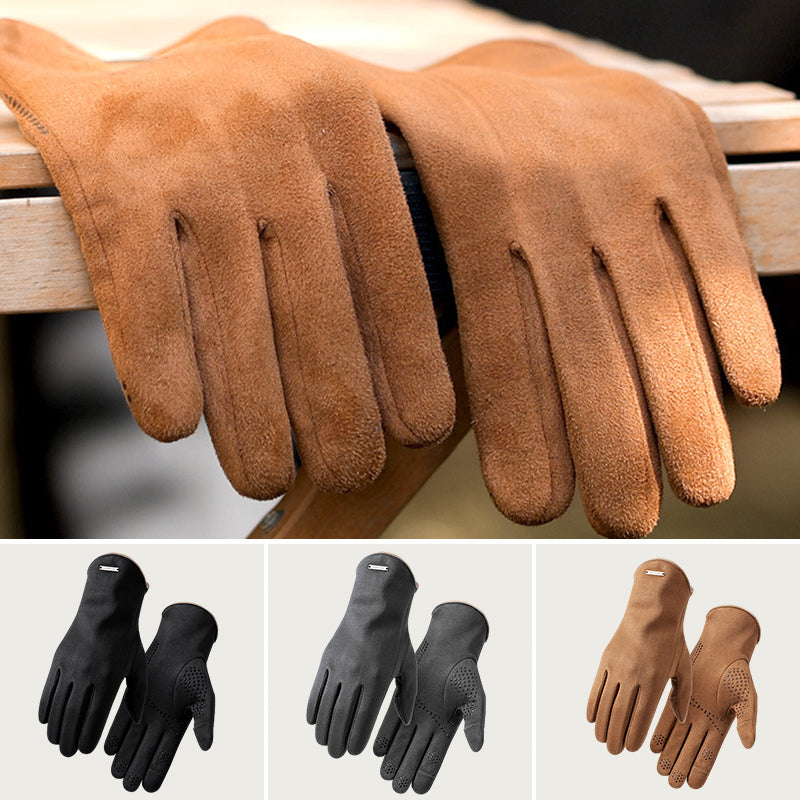 Koudbestendige suède handschoenen