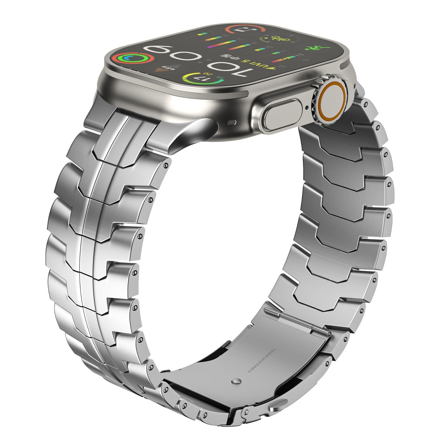 Veralis Titanium Apple Watch Band Met Hypoallergene Sluiting