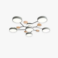 Muto Plafondlamp Hout Modern Rond LED Wit Slaap-/Woonkamer
