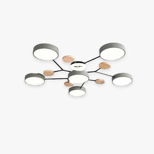 Muto Plafondlamp Hout Modern Rond LED Wit Slaap-/Woonkamer