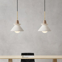 Bowl Shade Plafondlamp Simplicity Cement Enkele Eetkamer Hanglamp in Wit