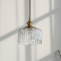 Industriële Drum Plafondlamp Enkele Glazen Hanglamp in Goud voor Restaurant