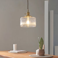 Industriële Drum Plafondlamp Enkele Glazen Hanglamp in Goud voor Restaurant