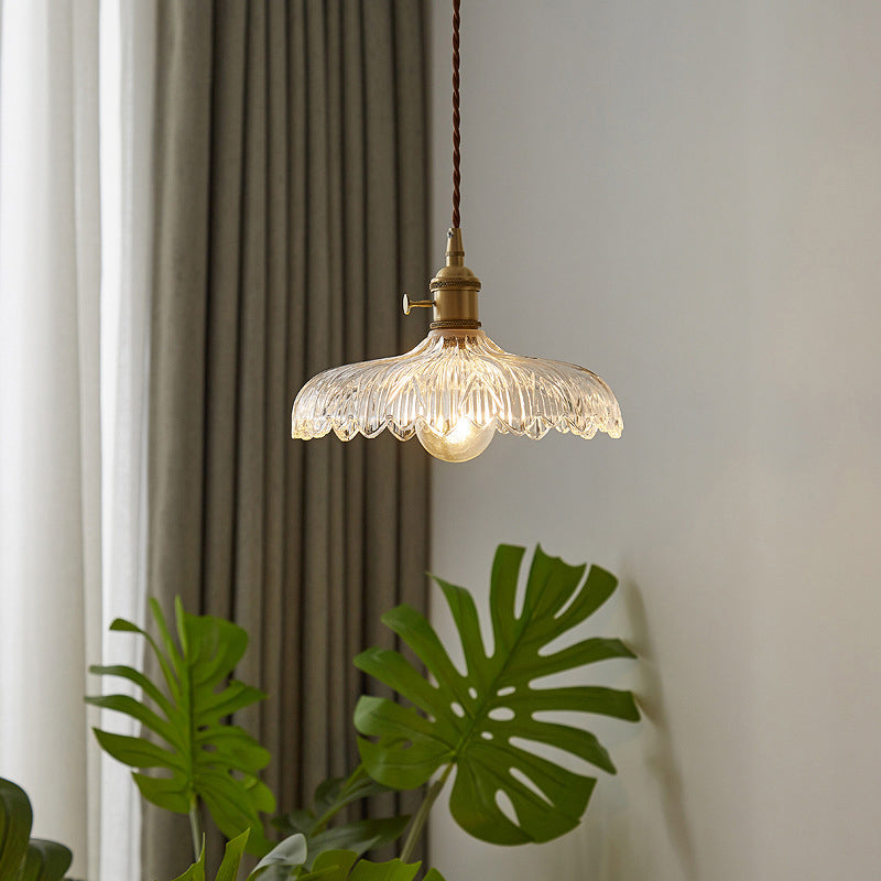 Industriële Schaalrand Plafondlamp Enkel Helder Glas Hanglamp voor Restaurant