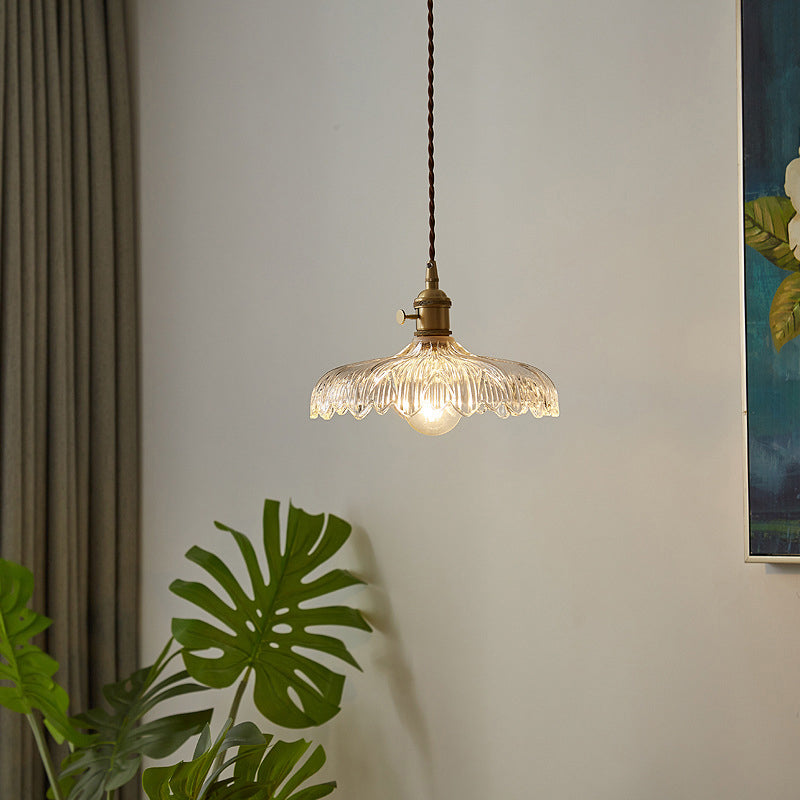 Industriële Schaalrand Plafondlamp Enkel Helder Glas Hanglamp voor Restaurant
