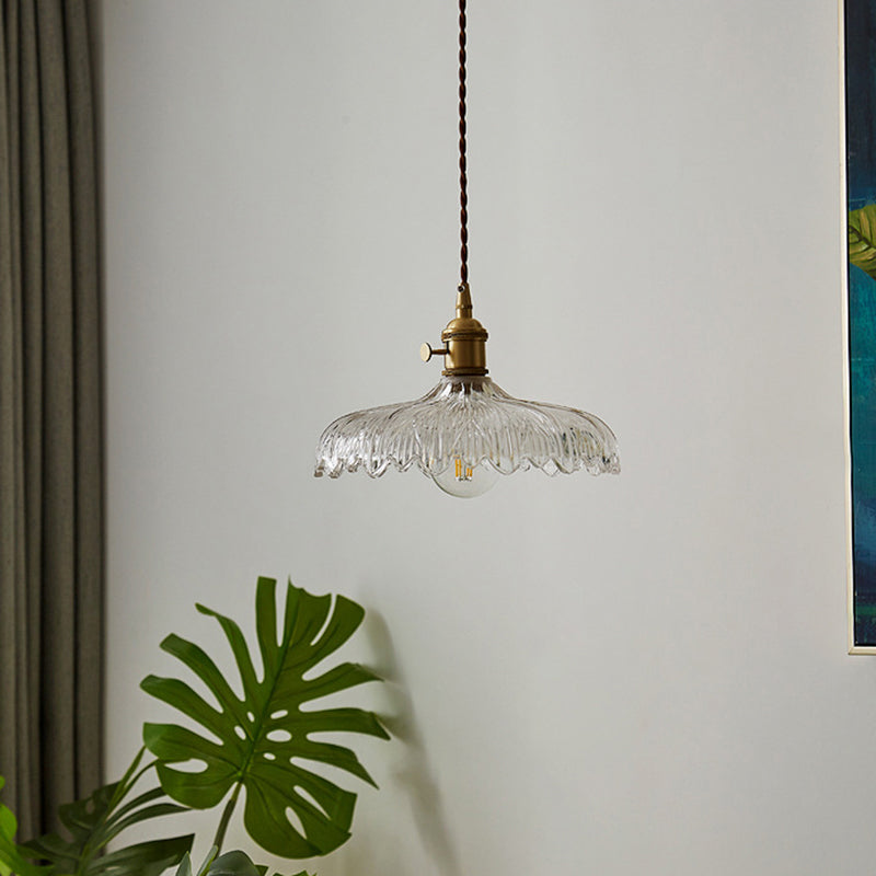Industriële Schaalrand Plafondlamp Enkel Helder Glas Hanglamp voor Restaurant
