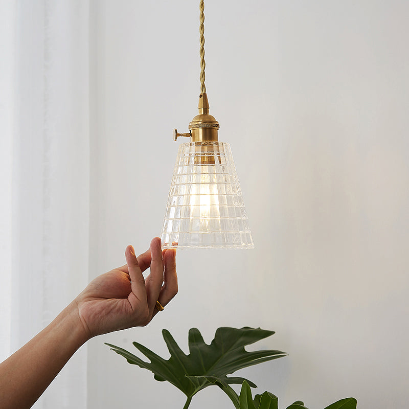 Antieke Schaduw Hanglamp 1-Licht Duidelijk Glas Hanglamp voor Restaurant