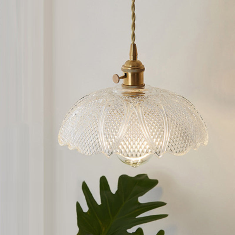 Antieke Schaduw Hanglamp 1-Licht Duidelijk Glas Hanglamp voor Restaurant