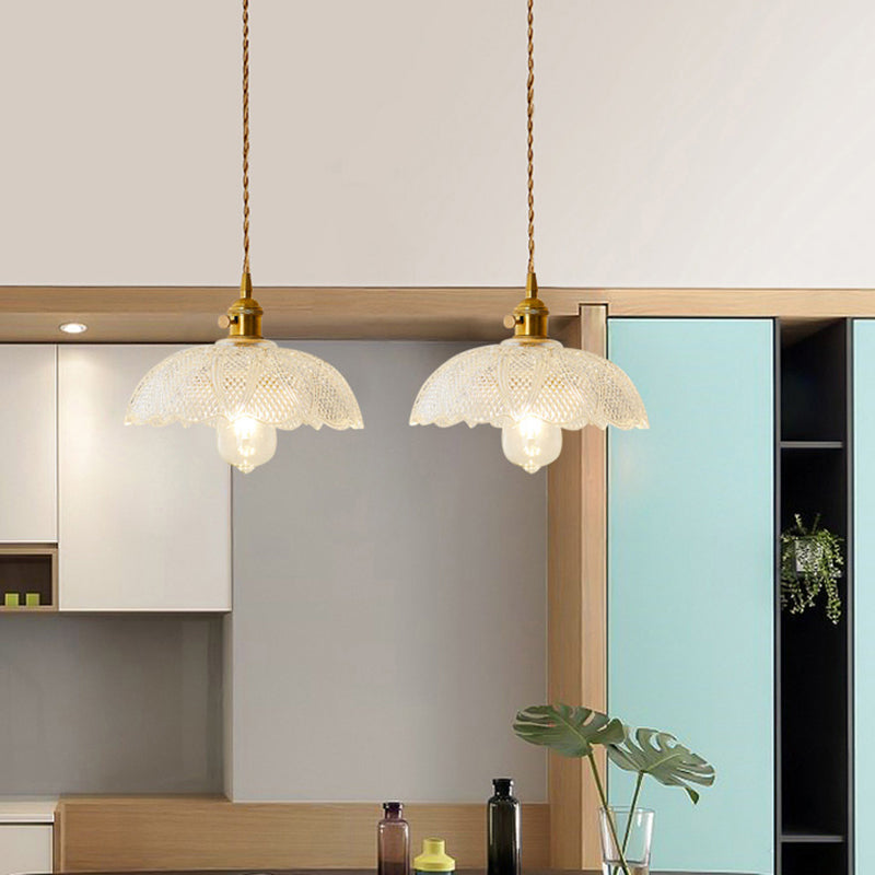 Antieke Schaduw Hanglamp 1-Licht Duidelijk Glas Hanglamp voor Restaurant