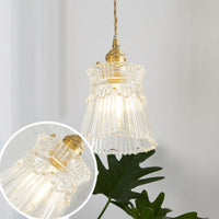 Antieke Schaduw Hanglamp 1-Licht Duidelijk Glas Hanglamp voor Restaurant