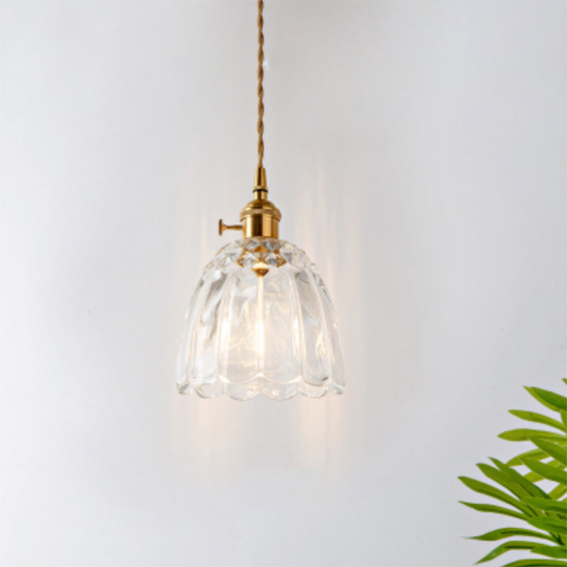 Antieke Schaduw Hanglamp 1-Licht Duidelijk Glas Hanglamp voor Restaurant