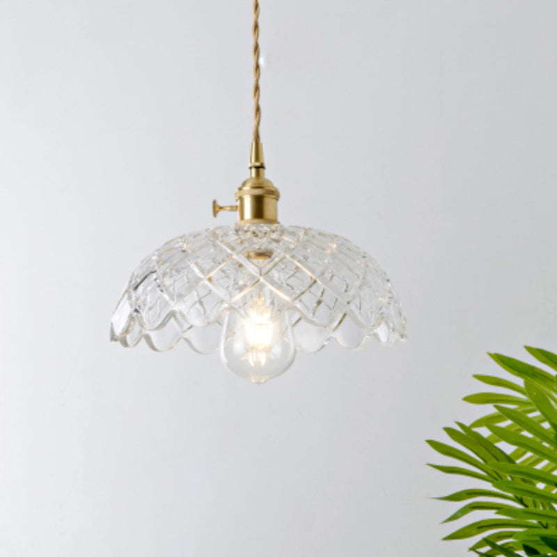 Antieke Schaduw Hanglamp 1-Licht Duidelijk Glas Hanglamp voor Restaurant