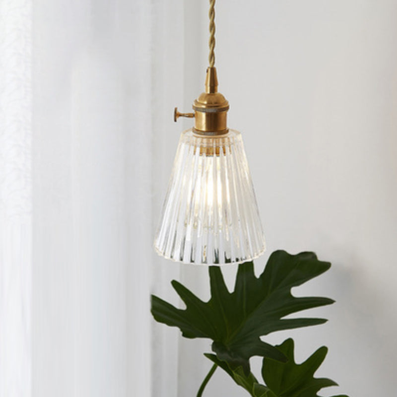 Antieke Schaduw Hanglamp 1-Licht Duidelijk Glas Hanglamp voor Restaurant