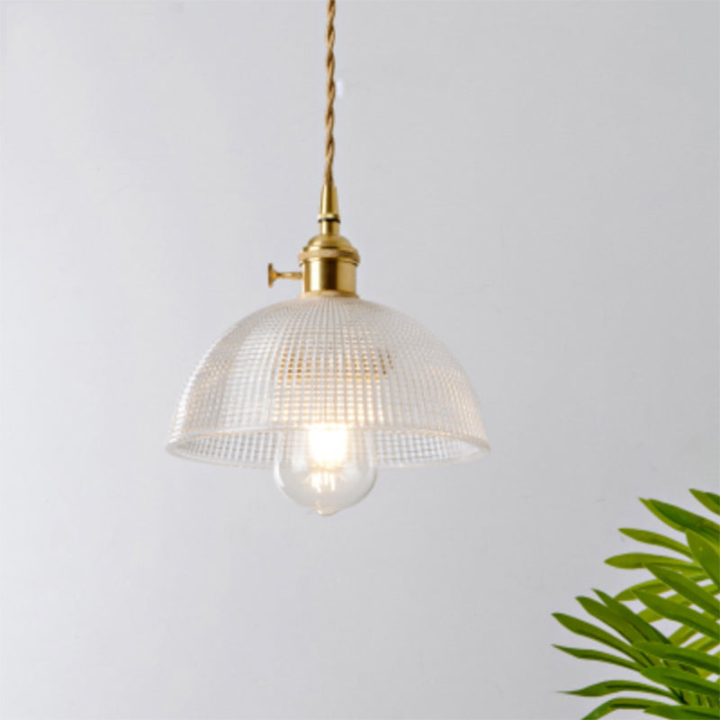 Antieke Schaduw Hanglamp 1-Licht Duidelijk Glas Hanglamp voor Restaurant