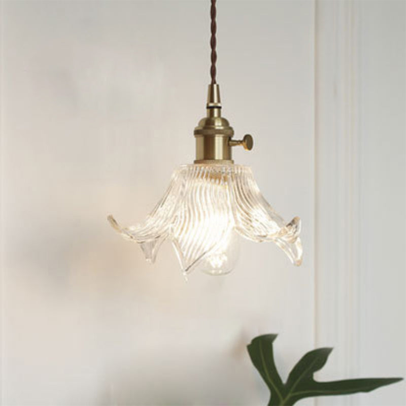 Antieke Schaduw Hanglamp 1-Licht Duidelijk Glas Hanglamp voor Restaurant