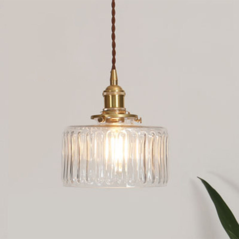 Antieke Schaduw Hanglamp 1-Licht Duidelijk Glas Hanglamp voor Restaurant