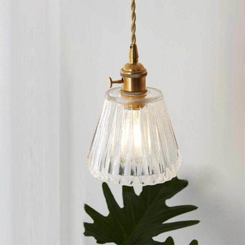 Antieke Schaduw Hanglamp 1-Licht Duidelijk Glas Hanglamp voor Restaurant