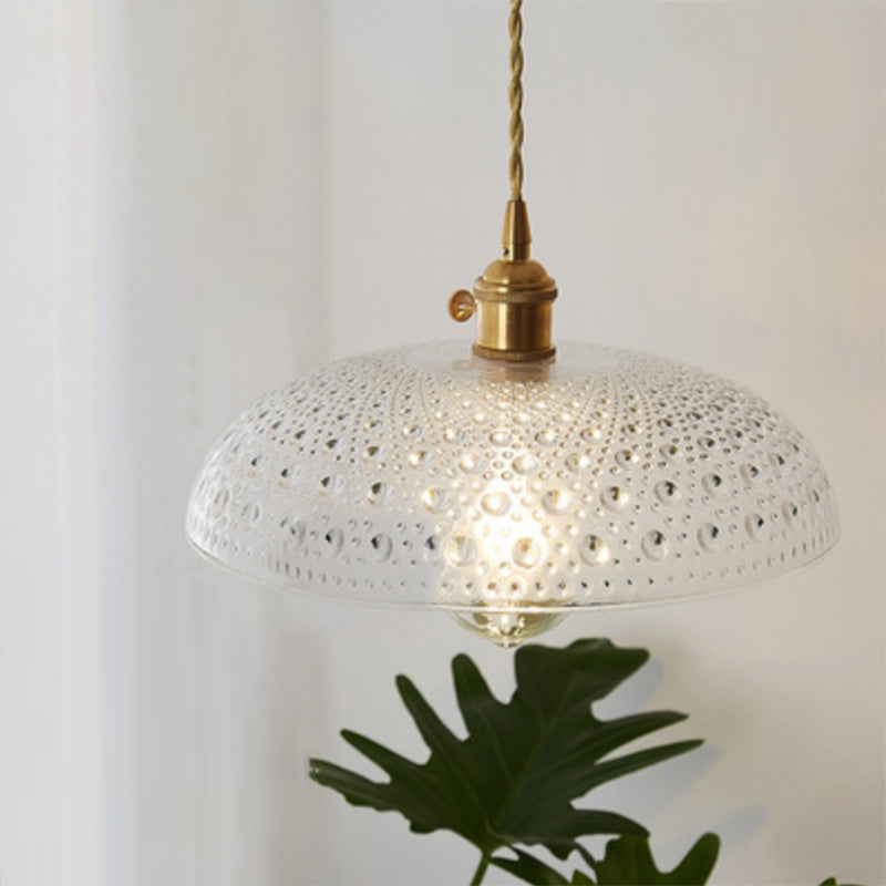 Antieke Schaduw Hanglamp 1-Licht Duidelijk Glas Hanglamp voor Restaurant