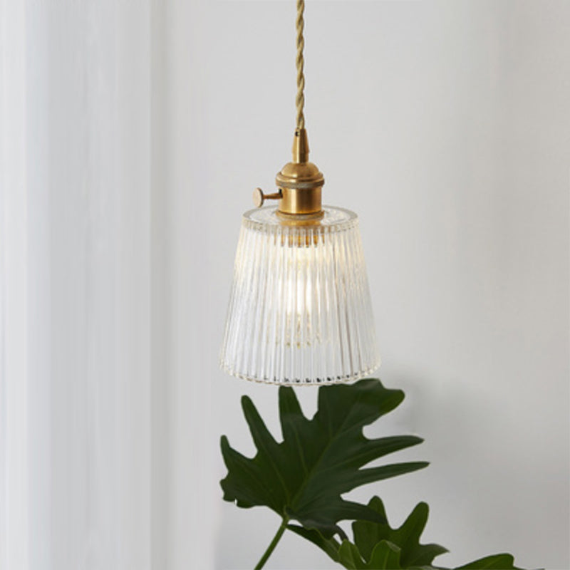 Antieke Schaduw Hanglamp 1-Licht Duidelijk Glas Hanglamp voor Restaurant