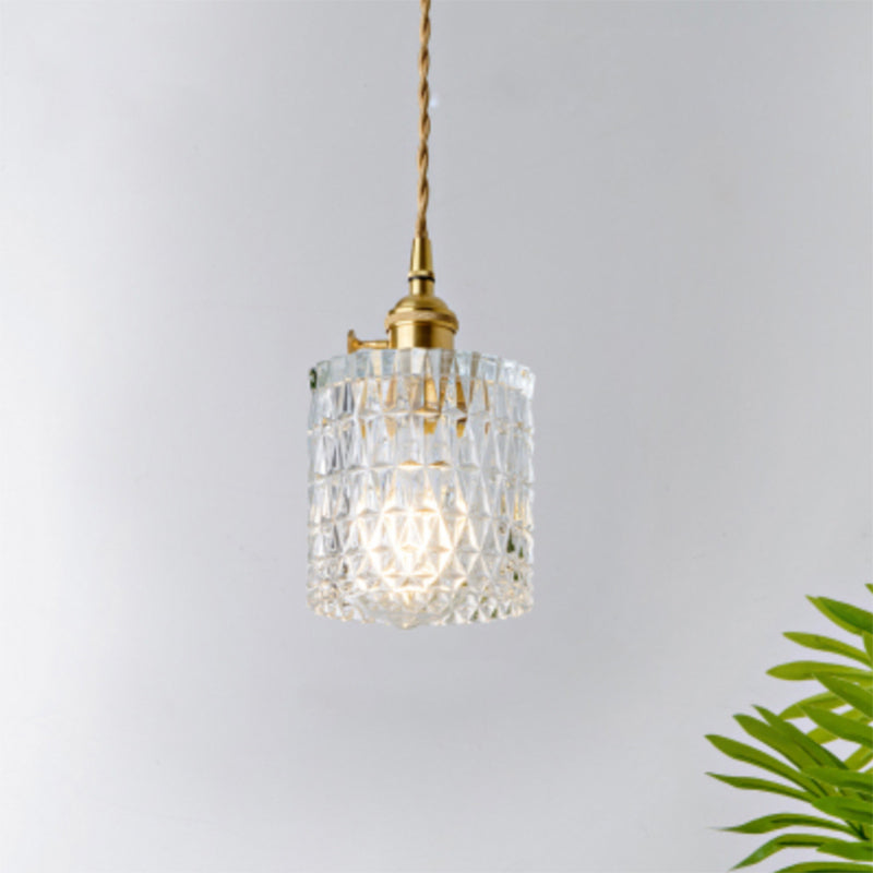 Antieke Schaduw Hanglamp 1-Licht Duidelijk Glas Hanglamp voor Restaurant