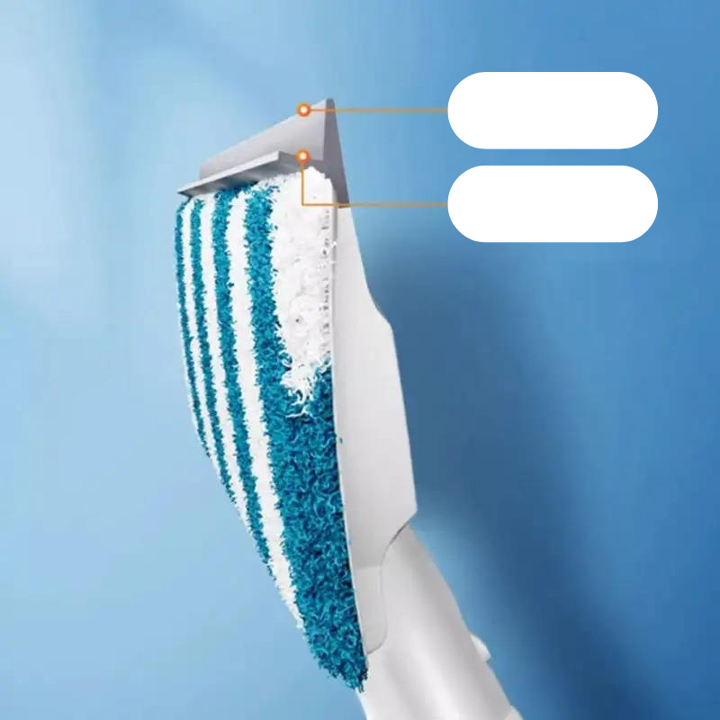 Glazen wisser | Telescopische Spray & Scrub Ervaar een vlekkeloze reiniging met ingebouwde spray en microvezeltechnologie.