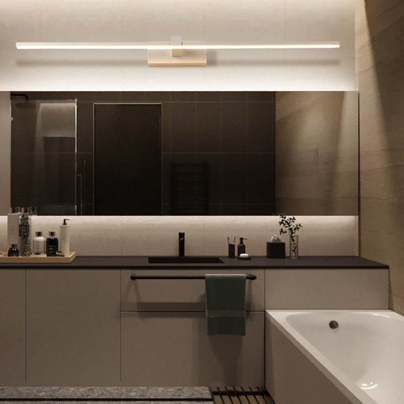 Lineaire Vormige Badkamer Wandlamp Licht Metallic Minimalistische LED Vanity Verlichting Ideeën