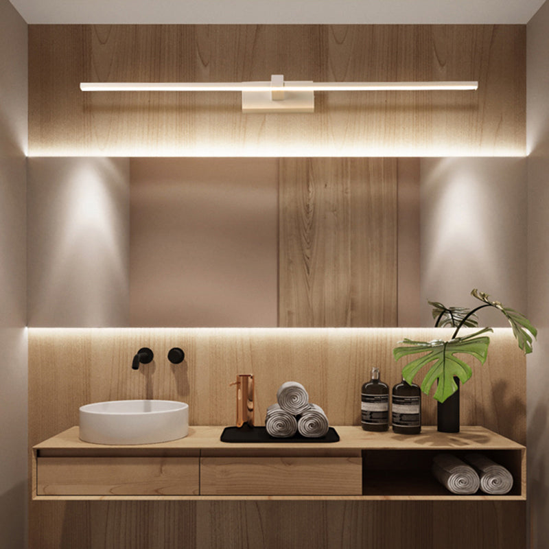 Lineaire Vormige Badkamer Wandlamp Licht Metallic Minimalistische LED Vanity Verlichting Ideeën