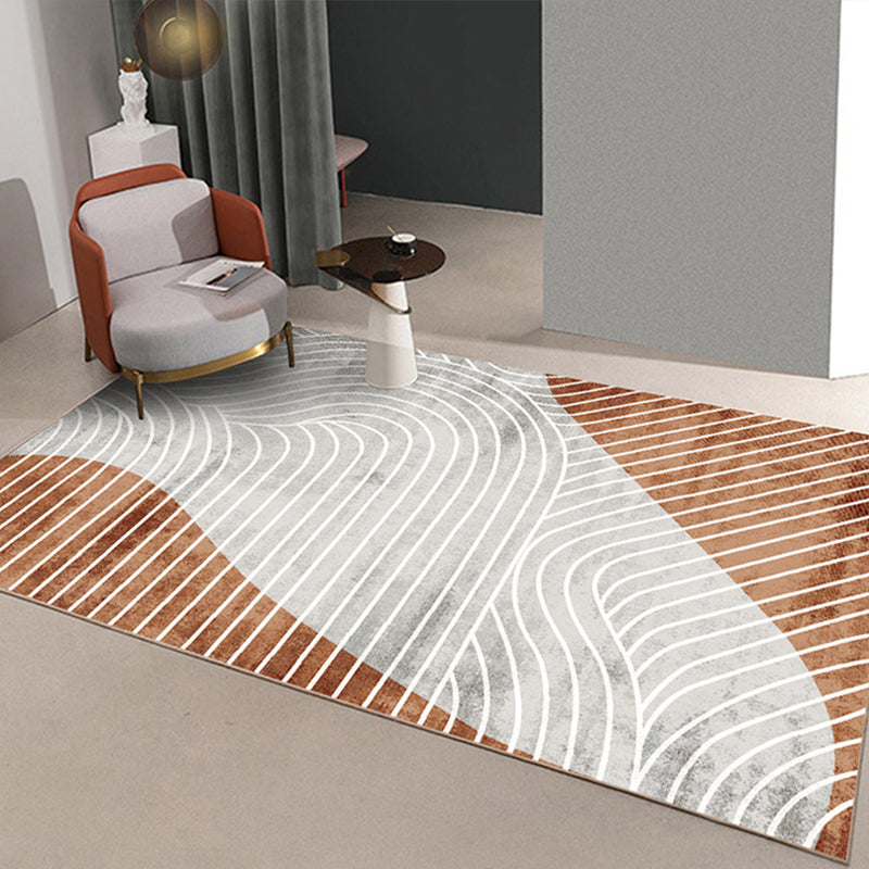 Minimalistische Decoratie Tapijt Multi Kleur Gestreept Gebied Tapijt Synthetisch Huisdier Vriendelijk Eenvoudig Onderhoud Tapijt