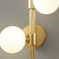 Designer Ball Wandlamp Glas 3-Kops Slaapkamer Wandverlichting in Messing