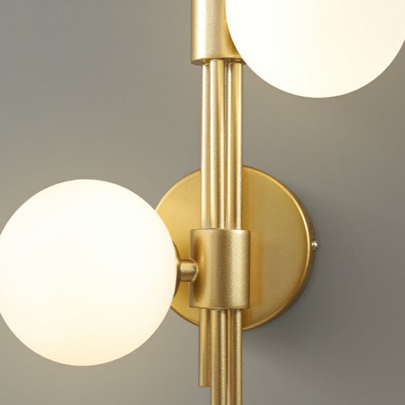 Designer Ball Wandlamp Glas 3-Kops Slaapkamer Wandverlichting in Messing