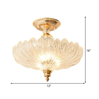 Zwart/Goud 3 Lichten Plafondmontage Traditionele Kristallen Golfvormige Semi Flush Licht voor Eetkamer, 12"/16" Breed