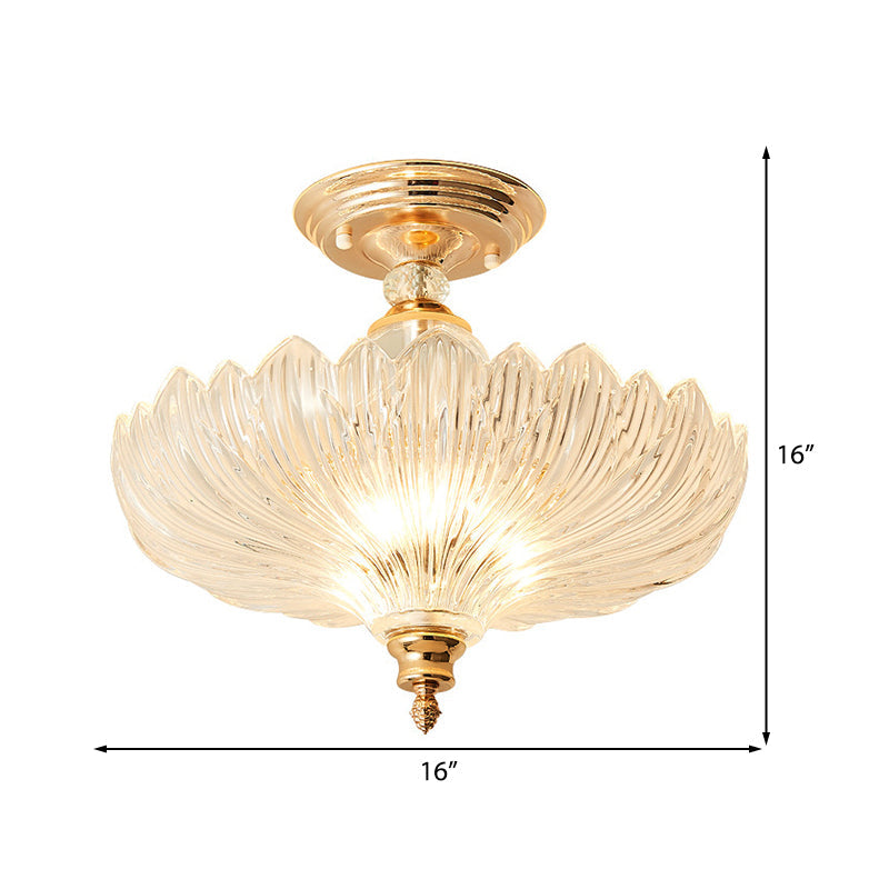 Zwart/Goud 3 Lichten Plafondmontage Traditionele Kristallen Golfvormige Semi Flush Licht voor Eetkamer, 12"/16" Breed