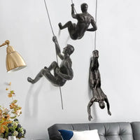 Decoratieve Klimfiguren Wand Sculptuur Set voor Moderne Wanddecoratie