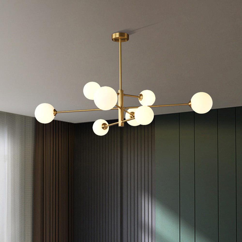 Truva Lustre Moderne Bollen. Koper/Glas. Zwart/Koper. Woonkamer