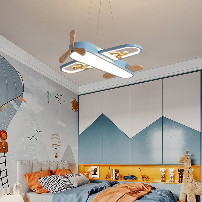 Kinderen Vliegtuigvormige Hanglamp Acryl Slaapkamer LED Kroonluchter Hanglamp