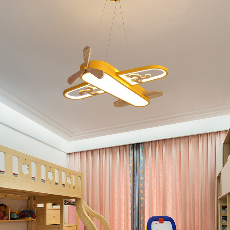 Kinderen Vliegtuigvormige Hanglamp Acryl Slaapkamer LED Kroonluchter Hanglamp