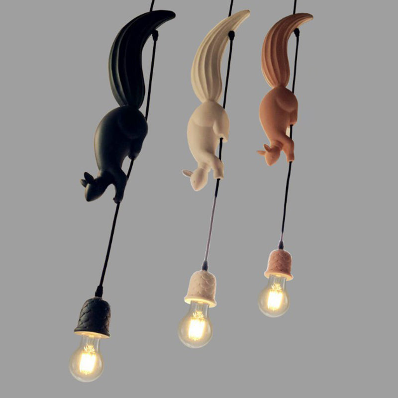 Eekhoorn en Dennenappel Eetkamer Hanglamp Hars 1 Hoofd Decoratieve Hanglamp